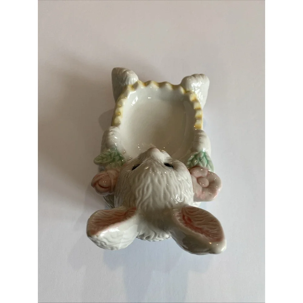 Vintage Bunny Trail Candy Soap Trinket Dish Hermitage Pottery FD101 1998 Nursery